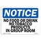 Signmission OSHA Notice, 5" Height, No Food Or Drinks No Tobacco Products In Sign, 7" X 5", Landscape OS-NS-D-57-L-14613 - alternate 1